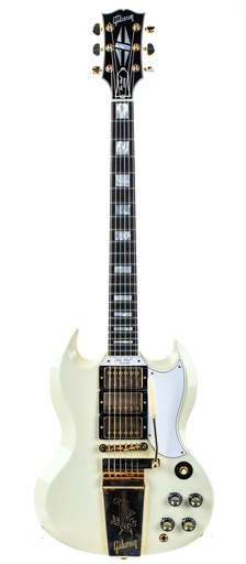 Gibson 1963 Les Paul SG Custom Reissue 3 Pickup Maestro VOS Classic White #206013