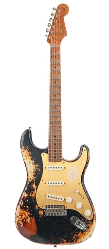 [9218002984] Fender Custom Shop 50's Stratocaster Dennis Galuszka Masterbuilt Black over Violin Burst Heavy Relic